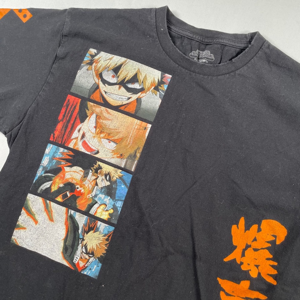 My Hero Academia Bakugo Graphic T-Shirt Black Mens Large Funimation Anime Tee